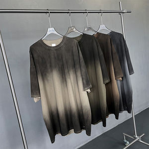 Precio al por mayor Vintage Ragged O-cuello diseñador personalizado hombres <span class=keywords><strong>camiseta</strong></span> de gran tamaño de moda <span class=keywords><strong>camiseta</strong></span> para hombres de alta calidad - Product Image 2