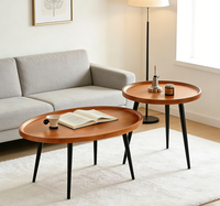 Table d'appoint de style moderne en noyer noir, table basse pour salon, table basse en bois pour salon, table basse en bois pas chère