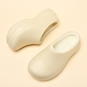 Women's Winter Slippers EVA Fleece Lined Non Slip Warm <b>Closed</b> <b>Toe</b> Slip On Cotton Shoes For Couples - Product Image 1