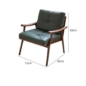 Massiver Nordamerikanischer Schwarznuss-Loungesessel Leder Moderner Relaxsessel Fauler Sofastuhl - Komfortables Schlafzimmer Wohnzimmer Möbelstück - Product Image 6