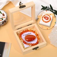 Bracelet de méditation en cristal naturel fait main personnalisé en gros avec boîte en bois et carte