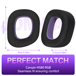 Para Corsair HS80 Max <span class=keywords><strong>HS</strong></span> <span class=keywords><strong>81</strong></span> RGB orejeras Dolby 7,1/HS80 USB con cable cubierta de cuero almohadillas accesorios de repuesto espuma viscoelástica - Product Image 4