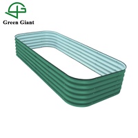17 "de haut 3.5ft * 8ft extérieur Aluzinc galvanisé jardinière modulaire en métal ondulé Kit de lit surélevé de jardin (240x105x43cm)