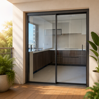 Porte coulissante industrielle moderne insonorisée en verre robuste 45 dB, double vitrage trempé certifié CE pour cave à vin et salon