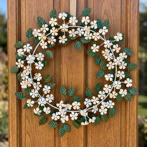Corona Floral Rústica de Metal, Redonda, Hecha a Mano, Decorativa, con Flores, para Colgar en la Pared, Paquete Individual - Product Image 2