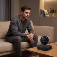 Haut-parleur Bluetooth lévitant esthétique haut de gamme avec affichage artistique des paroles, un incontournable pour la décoration de bureau intelligente à la maison