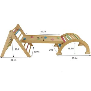 Structure d'escalade en bois pour l'intérieur, structure de jeu pour tout-petits, échelle pliante, équipement d'exercice éducatif pour enfants de 4 à 6 ans - Product Image 5