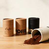 Kartonnen ronde cilinderverpakkingen met opdruk van eigen logo, recyclebaar, voor koffie, thee, voedsel, dranken en andere producten.
