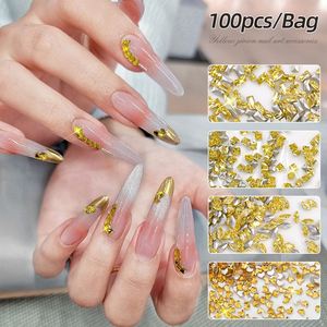 100 pcs/बैग स्पार्कल क्रिस्टल गोल्ड मिनी स्क्वायर हॉर्स आई जिरकॉन डायमंड नाखून हिस्टोन्स ने नीचे मैनीक्योर डिय चमकदार चमक - Product Image 2