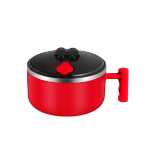 Migao Stainless Steel <b>Lunch</b> <b>Box</b> 304 Food Grade Inner Single Handle Sealed Bowl Round Solid Color Adult Use - Product Image 2