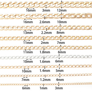 Cadena de Aluminio NK con Hombro Inclinado, 5 Yardas/Rollo | Cadena de Oro y Plata Anodizada para Joyería DIY y Accesorios para Bolsos | Múltiples Tamaños - Product Image 4