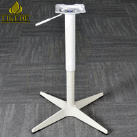 Support pivotant à hauteur de levage réglable en croix en aluminium en métal blanc Pied de table d'appoint pour bureau d'ordinateur portable