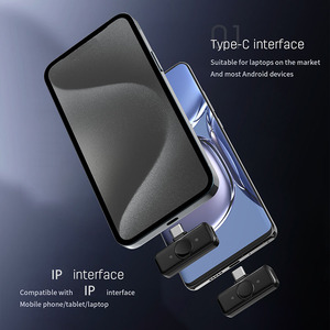 Q9 Không Dây <span class=keywords><strong>Microphone</strong></span> Hình Tròn Phổ Biến Thiết Kế Từ Tính Với Hai Receiver Sạc Bin Có Hiển Thị - Product Image 4