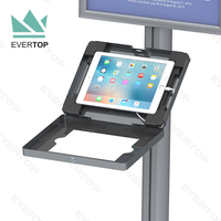 LSF04-C Trade Show bingkai Poster lantai Stand w rak brosur Anti pencurian penutup untuk iPad Tablet Display Stand untuk pameran