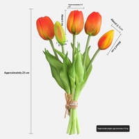 Buket Tulip Buatan 5 Tangkai Dekorasi Rumah Bunga Palsu Gaya Ins dengan Sentuhan Plastik Lembut