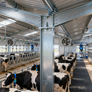 Struktur peternakan baja ringan prefabrikasi Shed dengan desain galvanis untuk lokakarya ayam ternak domba menggunakan pemasangan cepat - Product Image 6