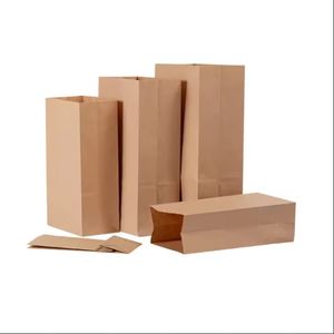 Bolsa de papel Kraft de fondo cuadrado ecológica personalizada, papel de arte reciclable a prueba de aceite, embalaje de alimentos, regalos en materiales reciclados - Product Image 5