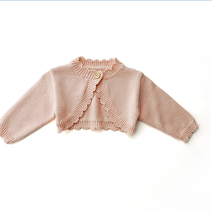 Ensemble personnalisé pour nouveau-né fille : <span class=keywords><strong>cardigan</strong></span> en tricot 100 % coton biologique à bordure festonnée et chaussons, vêtements tricotés pour bébé - Product Image 5