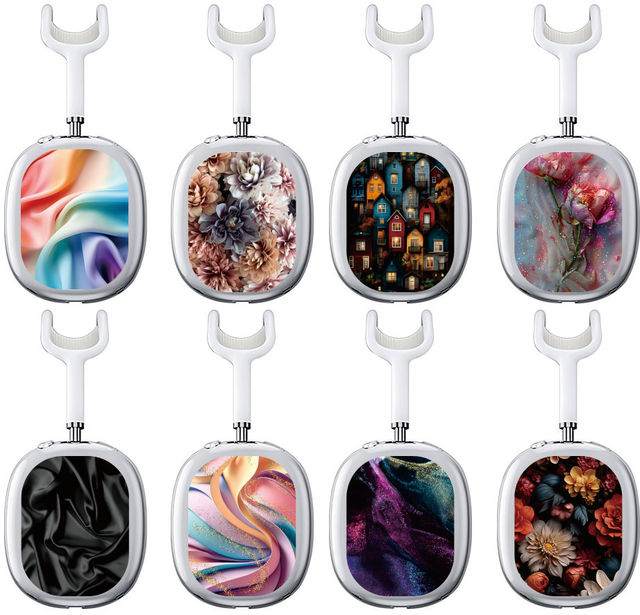 Custom Bulk Cartoon Ins Flower Cute Crystal Cover Sleeve Protective Cases for Apple AirPods Max Earphones Headset Helmet