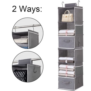 2022 neue Hanging Closet Organizers 6-Shelf Hanging Closet Lager regale mit 2 Schubladen