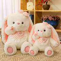 Boneka Kelinci Lucu Warna-warni Telinga Jatuh Bahan Katun PP Super Lembut 40-70cm Hadiah Ulang Tahun Liburan Pasangan Mainan Penenang Anak