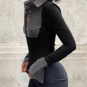 長袖ストライプブラウス女性服 - Product Image 4