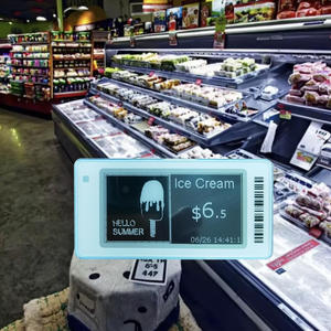 Nuevas Etiquetas Electrónicas ESL de Tinta Electrónica de 2.4Ghz y 2.66 Pulgadas para Refrigerios, Etiquetas de Precio Automáticas para Bebidas Frías en Supermercados - Product Image 1
