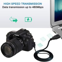 Mini cordon de chargeur USB 5 broches pour contrôleur PS3 Gps-transfert de données de charge d'alimentation 0.2M/0.8M/1M noir blanc compatible ordinateurs iOS