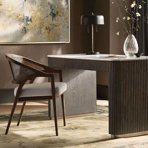 Fauteuil de Salle à Manger Moderne en Bois Massif et Rotin Véritable avec Dossier en Rotin et Assise Confortable - Product Image 5