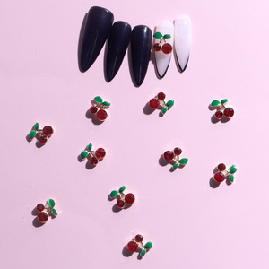 TSZS cerise brillant doux ren fruits diamant cristal métal bordure 3D Nail Art strass ongles décoration accessoires - Product Image 1