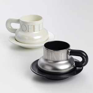 Tasses à café en céramique de luxe, mugs, tasses en céramique créatives, tasses et assiettes pour couple - Product Image 4