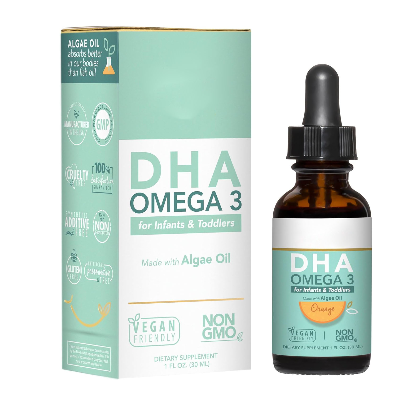 OEM DHA Omega 3 Liquid Drops Baby Vitamin DHA Omega 3 for Infant Omega 3 Supplement Healthy Brain Eyes Immune System