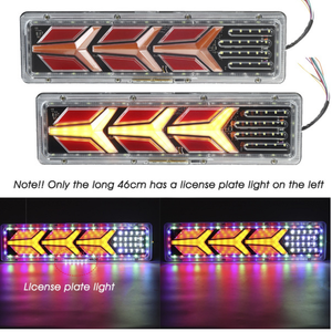 24V Led Ba đèn đuôi cho Trailer xe tải Camper hình chữ nhật dọc ngang gắn dừng lần lượt ngược hổ phách/ống kính màu Đỏ Mới - Product Image 6