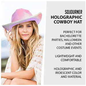 Bán Buôn Của Phụ Nữ Len Mũ Cao Bồi Đèn LED Ánh Sáng-up Holographic Nhấp Nháy Mũ Màu Hồng Phong Cách Phương Tây Giáng Sinh Ngày Valentine - Product Image 3