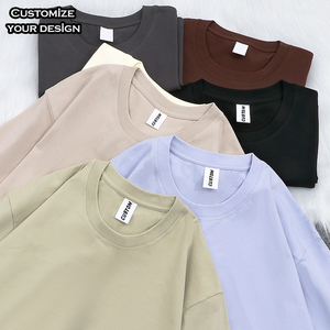 T-shirt Homme Oversize en Coton 220g 260g, Qualité Supérieure, Streetwear Personnalisé avec Épaules Tombantes, Design Uni Lourd et Tendance - Product Image 2