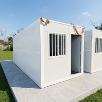 Casa Contenedor Plegable de 20 Pies con Ventana Antirrobo, Cabina Prefabricada Desplegable para Alojamiento Temporal en Obras de Construcción