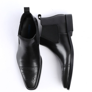 <span class=keywords><strong>Botas</strong></span> <span class=keywords><strong>de</strong></span> cuero genuino <span class=keywords><strong>de</strong></span> caña alta para <span class=keywords><strong>hombre</strong></span>, estilo británico, con punta y grabados, formales <span class=keywords><strong>de</strong></span> negocios, novedad 2026 - Product Image 5