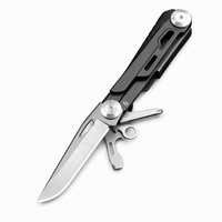 Couteau pliant multifonctionnel Haoxiang DIY EDC - Outil portable d'extérieur en acier inoxydable avec ouvre-bouteille et tournevis 18,2 cm