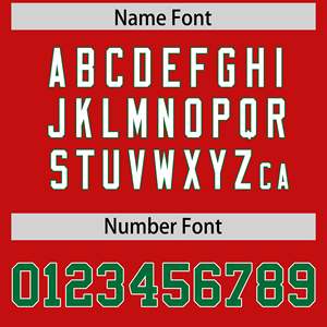 Maillot de football américain personnalisé rouge et vert Kelly avec motif étoile sur l'épaule - Product Image 4