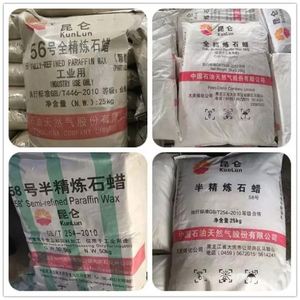 Copos de cera de parafina semirefinada de China Cera de parafina refinada Cera de parafina semifina 58 60 Grado industrial para la fabricación de velas - Product Image 2