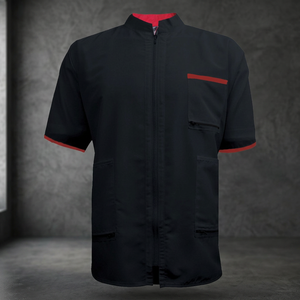 Chaqueta de barbero roja/negra - Product Image 3