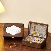 Boîte à bijoux en bois de noyer de marque, grande, personnalisée, en velours, pour la vente en gros, OEM