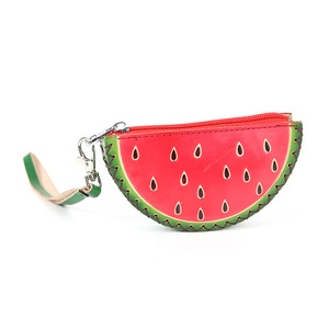 Porte-monnaie en cuir véritable de vachette pleine fleur, motif fruit de dessin animé, avec porte-clés, petite pochette zippée pour enfants - Product Image 6