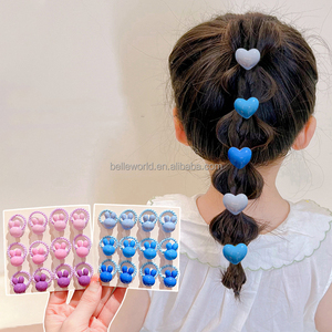 BELLEWORLD Factory 12pcs Kids Girly Accesorios Para El Cabello Por Mayor Rubber <strong>Ties</strong> Colored <strong>Children</strong> Elastic Cute Hair Bands - Product Image 2