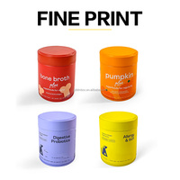 Boîte en métal hermétique de qualité alimentaire imprimée CMYK JYB, conteneur rond en fer blanc multi-usage pour poudre, thé en vrac, grains de café