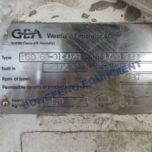 Séparateur centrifuge à disques GEA MSD60-01-076 pour la crémation du lait, vente chaude 2023 - Product Image 2