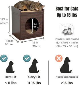Casa para Gatos de Interior – Condominio para Gatos con Rascador de Cartón de Larga Duración (5 veces más), 2 Niveles de Rascador, Escondite y Área de Descanso Superior - Product Image 6