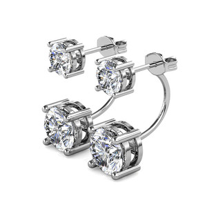 Nuovi Orecchini alla Moda con Cristalli <span class=keywords><strong>Swarovski</strong></span> 20.6mmx8.0mm, <span class=keywords><strong>Gioielli</strong></span> Placcati Oro 18K, Orecchini Asimmetrici da <span class=keywords><strong>Donna</strong></span> - Product Image 2