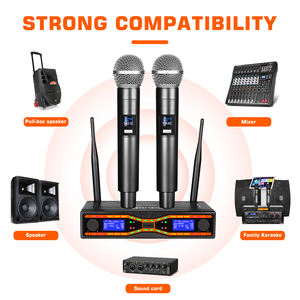 Micrófono Inalámbrico UHF MX-R42, Micrófono de Mano Dual, Rendimiento Profesional para Escenario, Plástico, Cancelación de Ruido, Ligero - Product Image 6