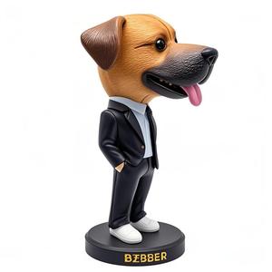 Özelleştirilmiş köpek modeli Bobble kafa bebek görüntü gerçekçi doku reçine çevre koruma malzemesi süsler anıt olarak kullanılan